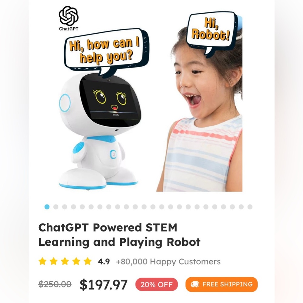 AI-Powered Robobuddy - Interactive Toy - Blue and White - Picture 9 of 9